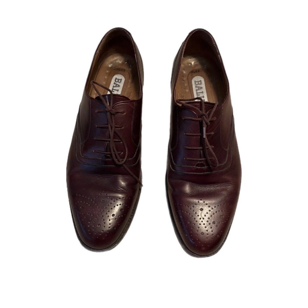 Bally Garfield Brown Leather Lace Up Plain Toe Derby Oxfords Men's Size 12